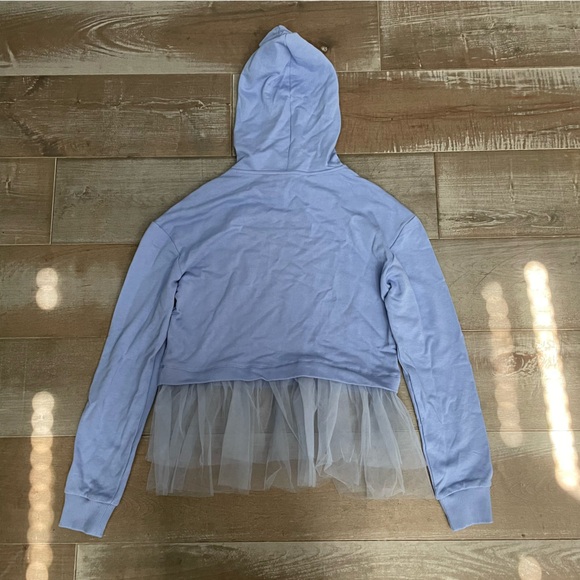 Pilcro Tulle-hem Short-sleeve hoodie - Picture 7 of 12